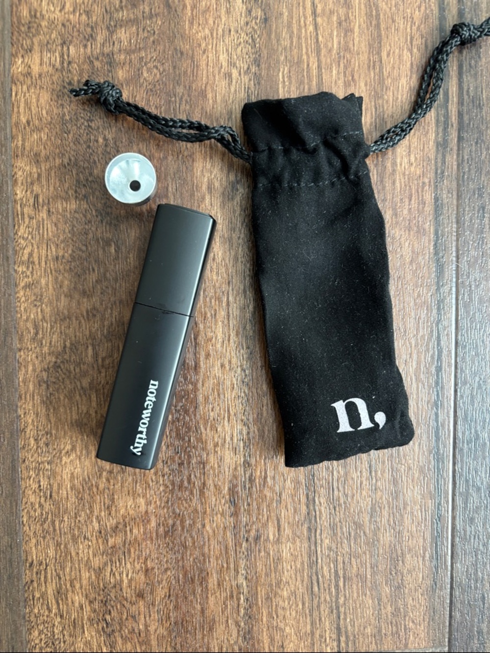 Black Refillable Perfume Case with Velvet Pouch